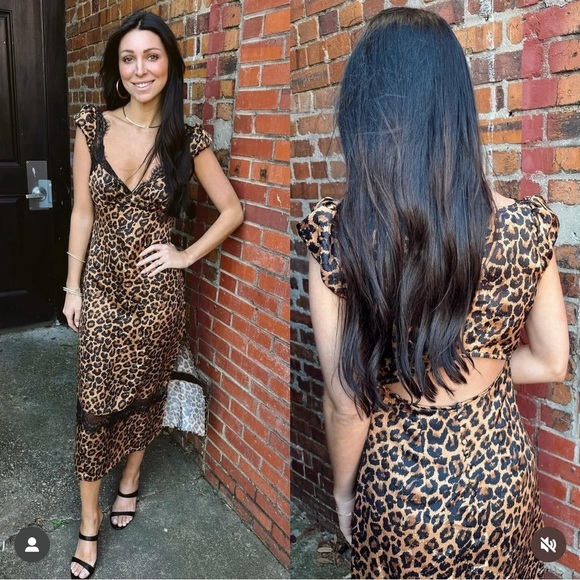 FREE PEOPLE NWT Foolish Heart Printed Midi Dress in Natural Combo XS - Picture 2 of 11